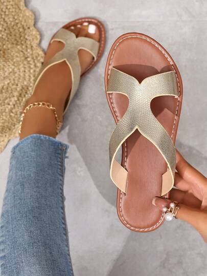 Kvinnors koreanska platta tofflor, sommarsandaler med öppen tå, nya vävda tofflor i romersk stil, fashionabla franska damskor, lämpliga för kjolar, stränder, lägenheter etc. Finns i vitt, beige, svart, orange, gult, lila, grått, Guld, silver, blå, grön, rosröd, brun, fransk leopardtryck. Perfekt för formella tillfällen, semester, böhmisk stil, marinblå, promenadskor, strasssandaler, platta slarviga skor för kvinnor, bekväma strandskor med tjocka sulor, glittersandaler med snörning, glitter, mulor, tofflor.