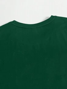 Manfinity Homme 男士简约印花无袖宽肩带背心 - 墨綠色 - 查看 5