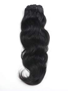 Conjunto de 8 piezas de extensiones de cabello con clip de onda natural de cabello humano, extensiones de clip recto de doble trama