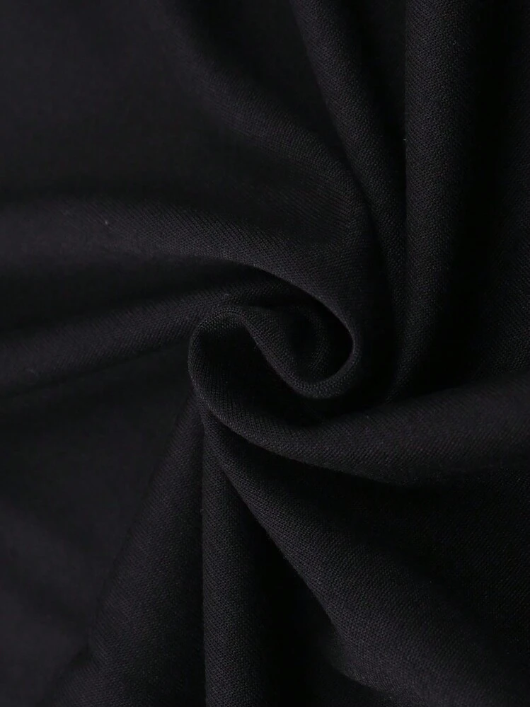 Manfinity Homme Men's Summer Casual Short Sleeve T-Shirt With Letter Print, Round Neck - Black - View 4