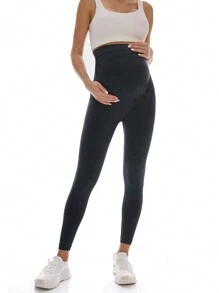 SHEIN Maternity Solid Color Simple Daily Sports Leggings, Long Pants - Multicolor - View 6