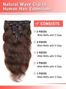 8Pcs One Set Clip In Hair Extensions Natural Wave  Hair Clip Ins Double Weft Straight Extensions