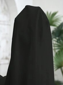 SHEIN Clasi Plus Size Double-Breasted Long Sleeveless Shirt - Black - View 7