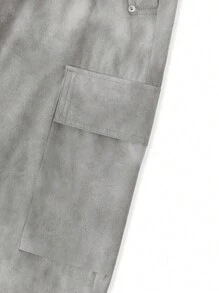 Manfinity Homme Men's Fashionable Simple Solid Color Pants With Big Pockets - Multicolor - View 6