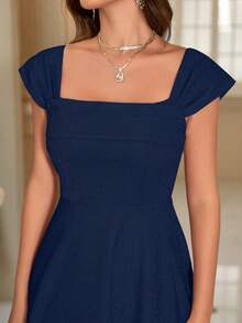Off Shoulder Long Formal Dress Elegant Prom Evening Wedding Guest Gown, For Graduation, Dinner Party Dress - Royal Blue - View 6