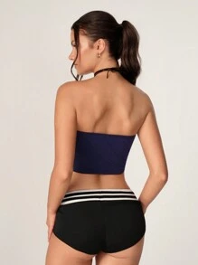 Lunelith SHEIN Lunessa Top sin tirantes para mujer con diseño de dígitos impresos, ideal para el verano