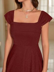 Strapless Sweetheart Neckline Long Evening Dress - Red - View 6