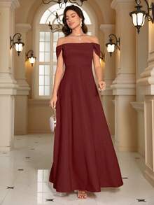 Strapless Sweetheart Neckline Long Evening Dress - Red - View 5