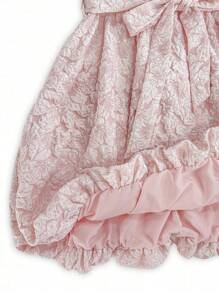 SHEIN Unity Round Neck Sleeveless Textured Dress With Cinched Waist For Women - Pink - View 6