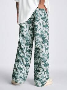Manfinity NXTstreet Men's Loose Digital Print Woven Straight Pants - Dark Grey - View 5