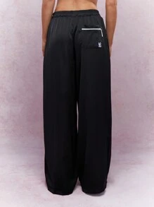 MISSGUIDED Wide Leg Pants With Drawstrings Business Casual Outfit