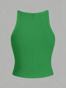 Slaydiva 2024 All-Match Threaded Women's Sports Camisole With Elasticity, Short-Length, Versatile Design - C - Green - View 3