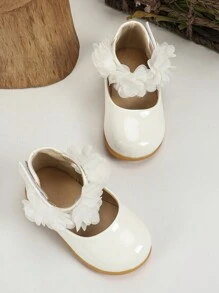 1pair New Outdoor Flat Shoes For Autumn And Winter, Cute Baby Walking Shoes, Fashionable Flat Shoes For Baby Girls Indoors/Outdoors - White - View 8