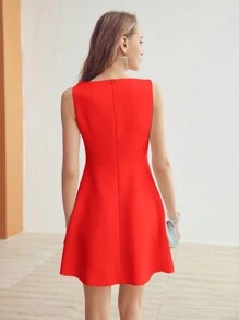 MOTF PREMIUM 3D FLORAL PATCHED A LINE DRESS