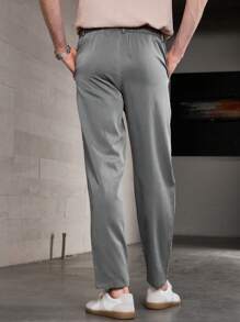 Manfinity Homme Men Slant Pocket Suit Pants For Dailywear - Grey - View 2