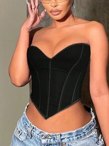 Apperloth A Hanky Hem Lace-Up Back Overbust Corset Edgy Sexy Music Festival