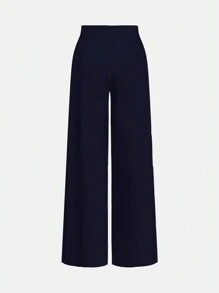 Zweiteiliges Set mit einem eleganten und einfachen Freizeitweste und langen Hosen im Pendlerstil für Teenager-Mädchen