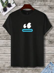 Claim Dot Herren Cartoon-Grafik-Oversized-Kurzarm-Lässig-T-Shirt, für den Ausgang, Freundesgeschenk