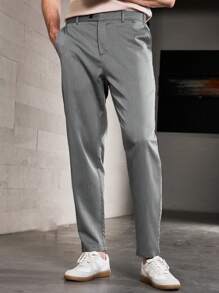 Manfinity Homme Men Slant Pocket Suit Pants For Dailywear - Grey - View 1