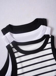Breezaya 3pcs Striped Tank Top For Summer - Multicolor - View 6
