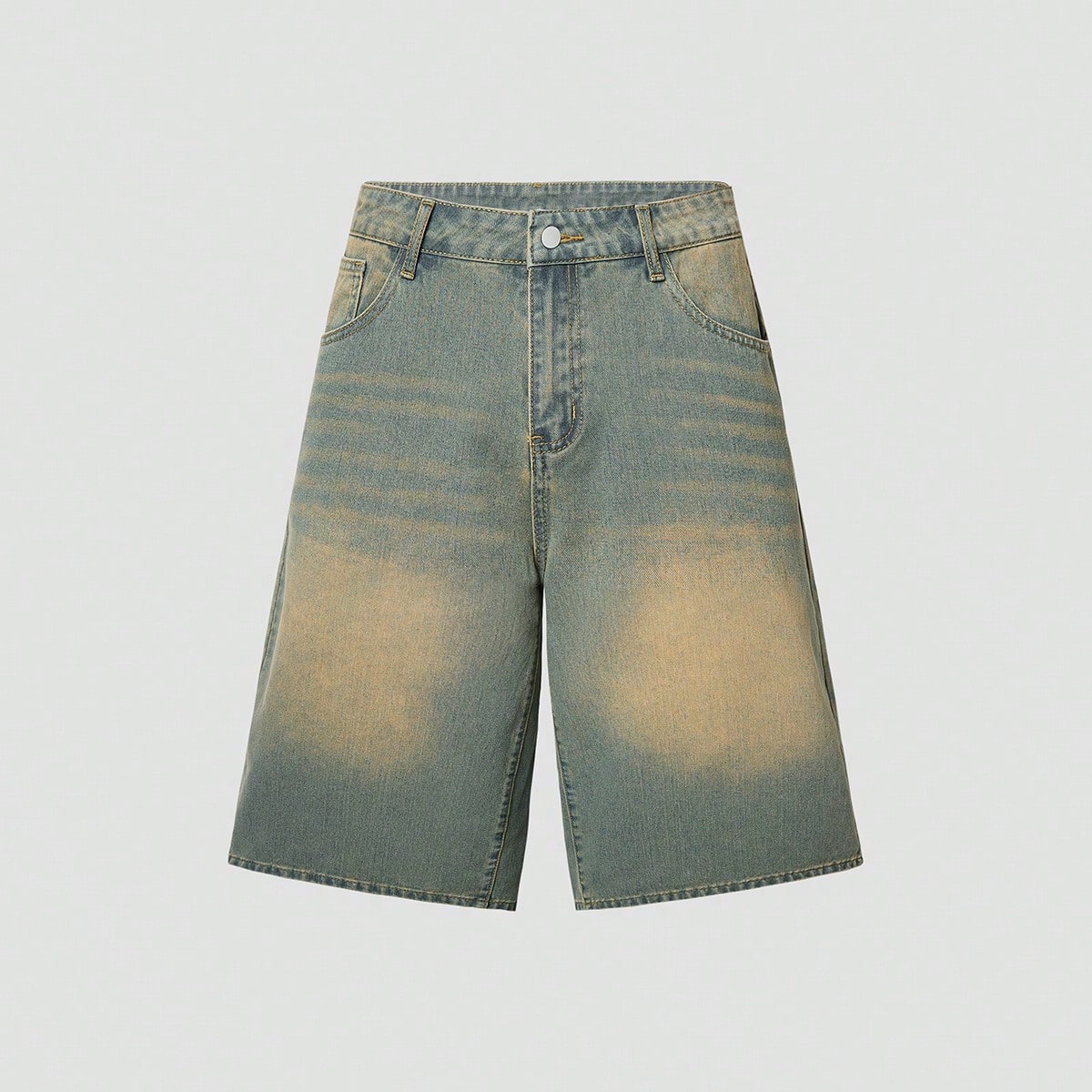 Shorts de verano casuales de mezclilla lavada para hombre, escuela
