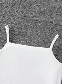 Teen Girls Solid Color Simple Daily Top & Jeans Set