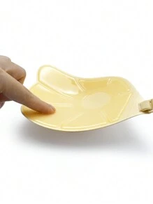 1pc Women's One Shoulder Strap Invisible Bra & 2 Pairs Of Black Nipple Covers - Multicolor - View 7