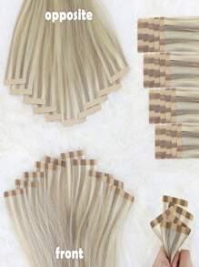 20 pcs 50 g P18/613# Warna Rambut Lurus Tempel Ekstensi Rambut Manusia 100% Remy untuk Salon Halus Tanpa Sambungan Tak Terlihat untuk Rambut Tipis Wanita Tampilan Alami Kualitas Terbaik Kostum Halloween - S18/613 - View 4