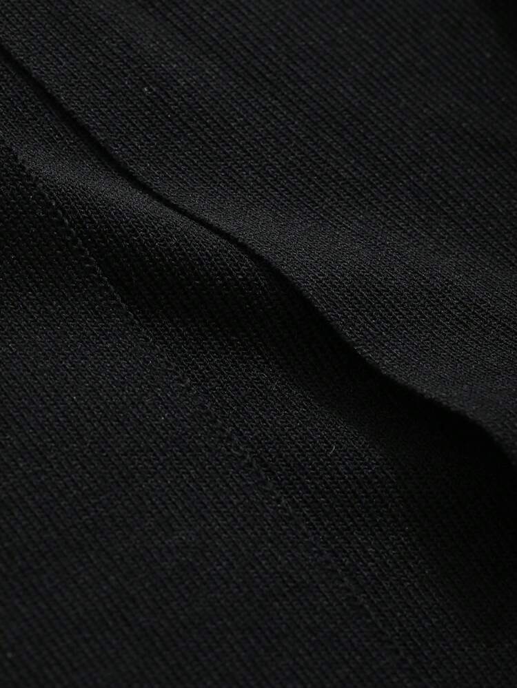 Dazy Plus Plus Size Solid Color Square Neckline Side Slit Joint Short Sleeve Knit Top