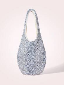 SHEIN MOD Túi Tote Đeo Vai Thời Trang Sức Chứa Lớn Dành Cho Nữ, Thích Hợp Sử Dụng Hàng Ngày - Màu xanh lam - Xem 3