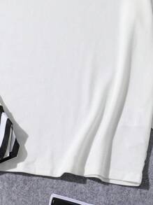 Ensemble de t-shirt à manches courtes et de shorts imprimés décontracté et ample pour garçon préadolescent - Blanc - Voir 7