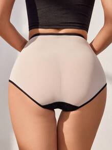 SHEIN Contrast Lace Bow Front Brief - Black - View 2