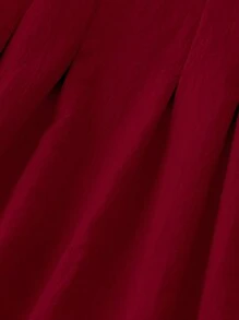 Linhara Plus Solid Plicated Sleeveless Dress For Summer - Burgundy - View 4