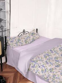 Fairycore Fresh Blue Flower Printed Bedding Set, 3pcs - Multicolor - View 2