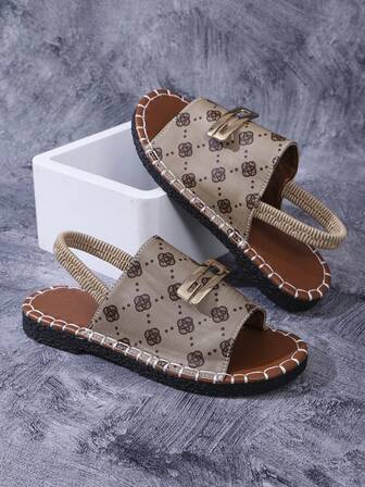 Sandali piatti da donna, sandali infradito con stampa floreale bianca e cinturino regolabile, ciabatte scorrevoli, adatti per uso interno ed esterno