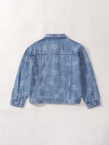 Tween Girls Cute And Playful Denim Jacket - Medium Wash - View 2