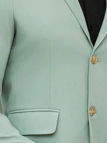 Manfinity Mode Men's Single-Breasted Suit Jacket, Leisure Suit, Suitable For Weddings - Green - View 5