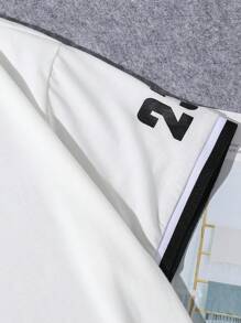 Ensemble de t-shirt à manches courtes et de shorts imprimés décontracté et ample pour garçon préadolescent - Blanc - Voir 5