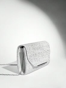 SHEIN BAE Women's Embossed Clutch Bag For Date Night Or Valentine's Day - White - View 7