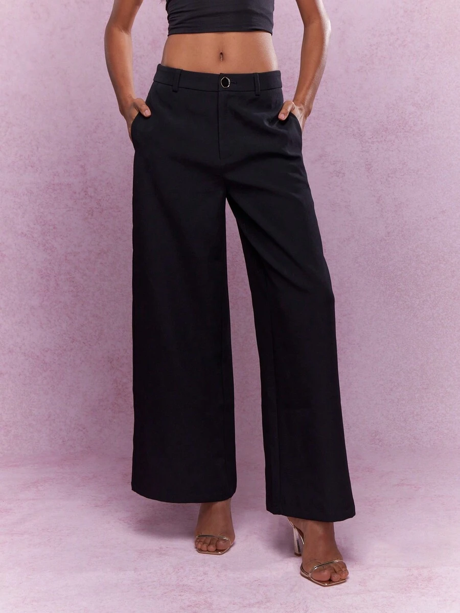 MISSGUIDED Wide Leg Pants - Black - View 1