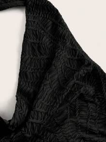 SHEIN Essnce 夏季無後背無袖短上衣 - 黑色 - 查看 4