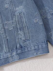 Tween Girls Cute And Playful Denim Jacket - Medium Wash - View 4