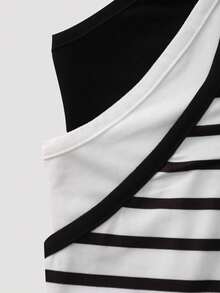 SHEIN Unity 3入組女式條紋背心套裝 - 彩色 - 查看 3