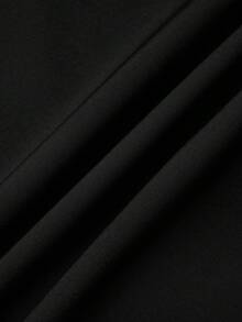 SHEIN TaskFit Ensemble uniforme de pantalon long et chemise à manches courtes simple de couleur unie pour grande taille, à zip au col, uniforme et blouse pour grande taille - Noir - Voir 12