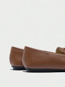 Fall/Winter Women's Pointed Toe Ballet Flats, Lightweight, Comfortable, Daily Wear Flat Shoes,Loafer - Brown - View 8