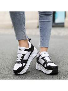 PHTEER Unisex Double Wheel Sneakers With Removable Wheels, Rollerskate Shoes For Students - 112 Black - View 2