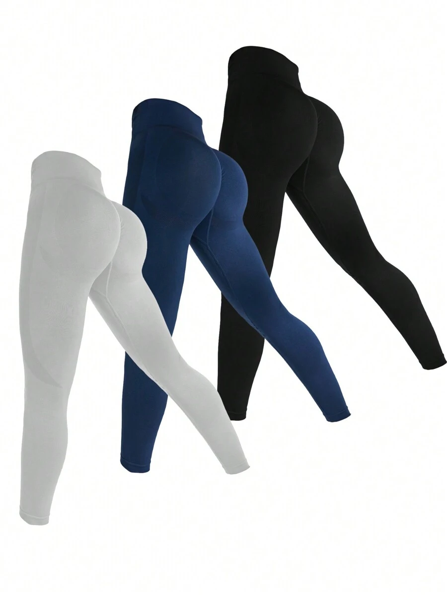 Easithlete 3件套无缝高弹力运动紧身裤瑜伽女裤