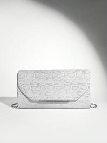 SHEIN BAE Women's Embossed Clutch Bag For Date Night Or Valentine's Day - White - View 6