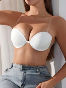 Solid Underwire Bra With 2pairs Detachable Strap - Multicolor - View 3