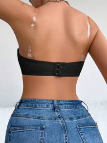 Lace Strapless Women's Wireless Tube Bra Underwear, 1pc - Black - View 2